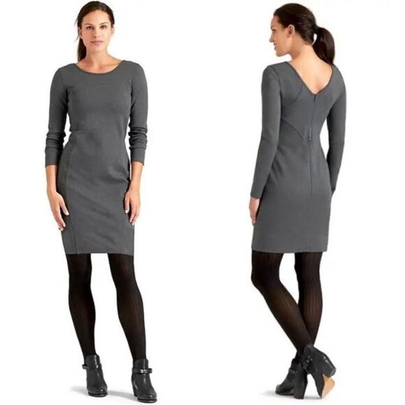 Athleta Illusion Long Sleeve Dress in Charcoal Heather Gray - Size: XXS - Picture 1 of 11